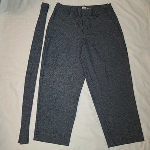 Grey Tweed Wide Leg Pants, Tie Belt, Size 12